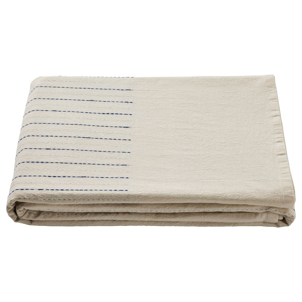 Скатерть, бежевый, синий 145x240 см IKEA SOMMARDRÖM СОММАРДРЁМ 304.905.11 - фото 1