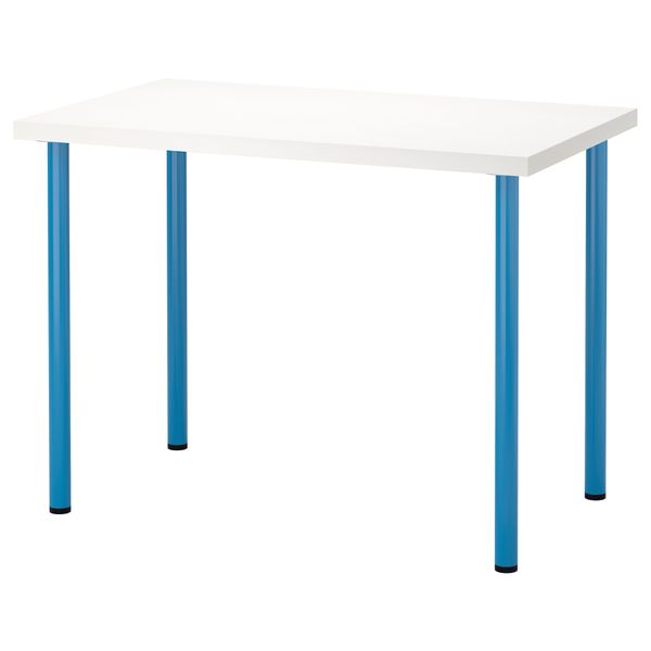 Стол ЛИННМОН / АДИЛЬС, белый, синий (100x60 см) - фото 1