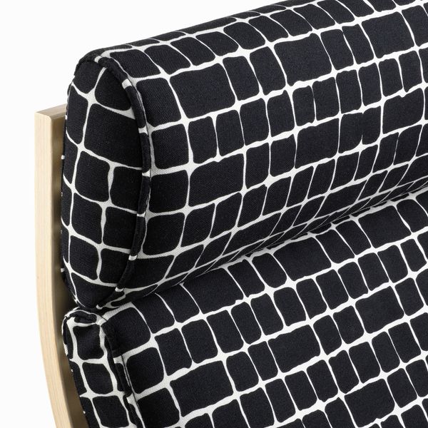 Кресло, березовый шпон/Storudden белый, черный IKEA POÄNG 094.240.52 - фото 7