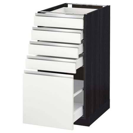 Напольный шкаф с 5 ящиками МЕТОД / МАКСИМЕРА, черный, Нодста белый