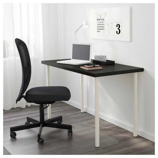 Стол ЛИННМОН / АДИЛЬС, черно-коричневый, белый (120x60 см) - схема-чертеж с размерами