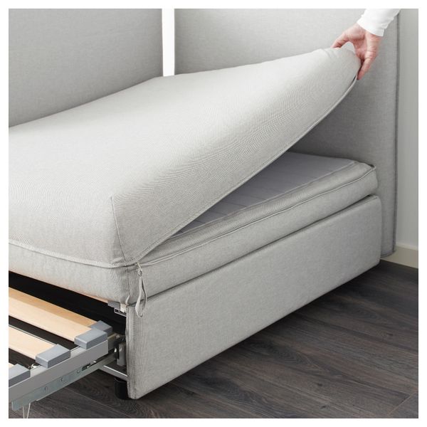 Секция дивана-кровати со спинкой ВАЛЛЕНТУНА, Оррста светло-серый - фото 2