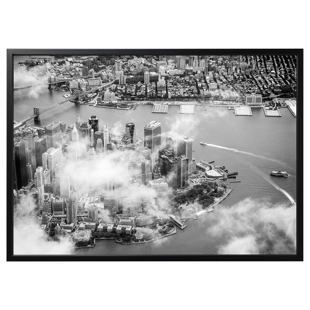 Картина с рамой, Облака над Манхэттен, черный, 140x100 см IKEA BJÖRKSTA БЬЁРКСТА 694.430.00 - фото 1