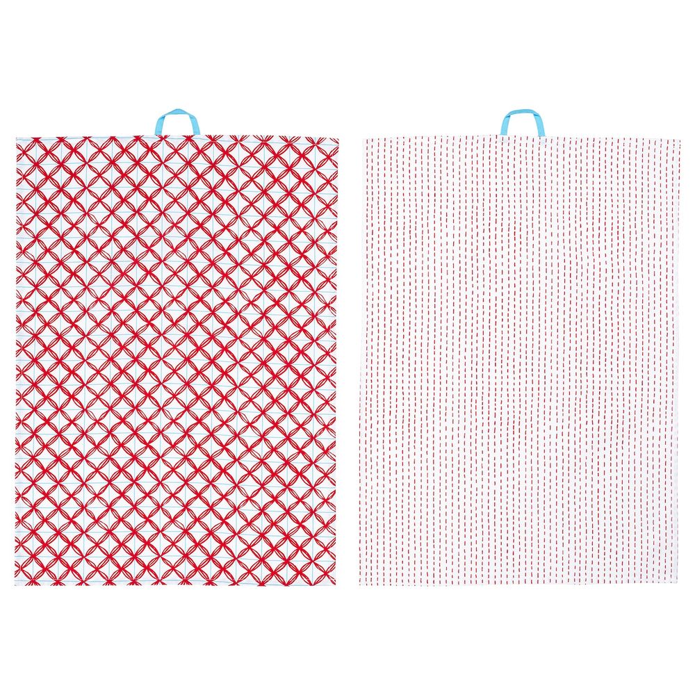 Полотенце кухонное, с рисунком белый/красный, 50x70 см IKEA ВИНТЕРФЕСТ 504.321.29 - фото 1