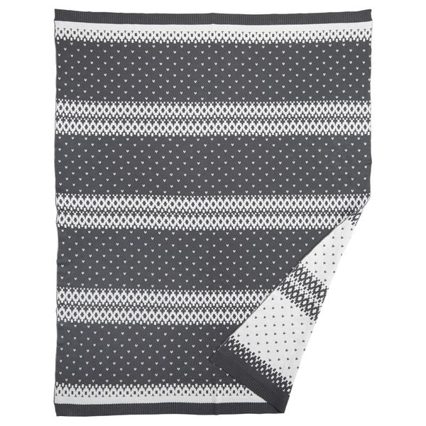 Плед СТЕНКРАССЕ, белый, серый (130x170 см) - схема-чертеж с размерами