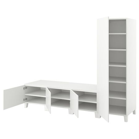 Гардероб 4-дверный, белый/Фоннес белый 240x57x191 см IKEA OPPHUS ОПХУС 894.370.79