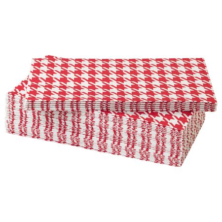 Салфетка бумажная ВИНТЕР 2018, красный/белый (38x38 см)