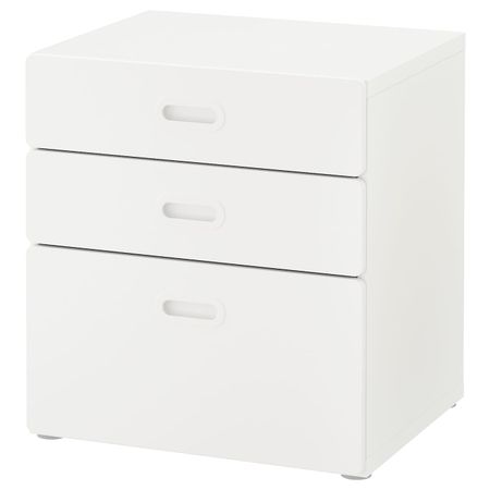 Комод с 3 ящиками, белый/белый 60x64 см IKEA STUVA СТУВА / FRITIDS ФРИТИДС 592.526.75