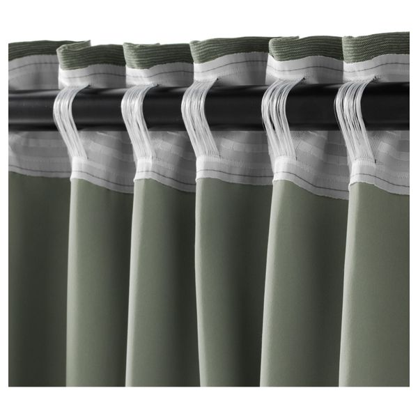 Гардины, 1 пара ВИЛБОРГ, зеленый (145x300 см) - фото 3