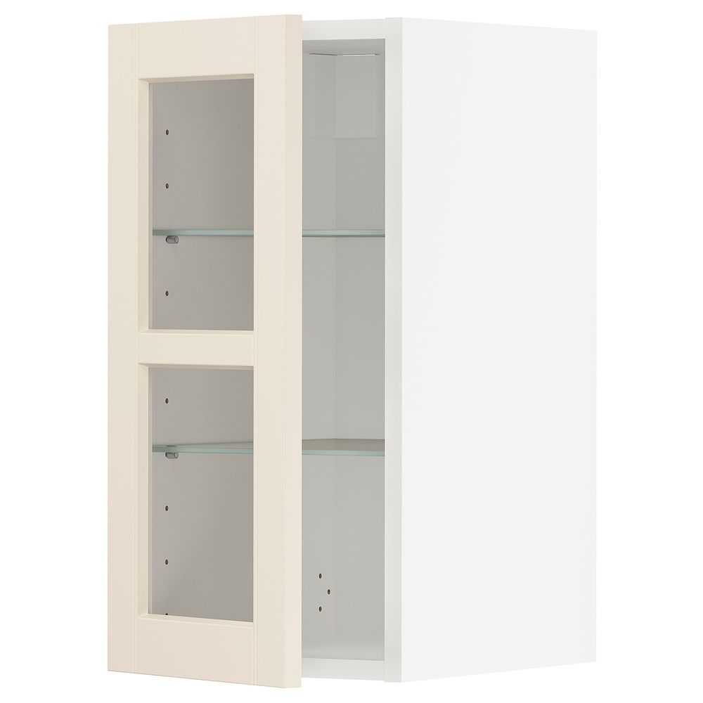 Навесной шкаф с полками, стекляными дв, белый/Хитарп белый с оттенком 30x60 см IKEA METOD МЕТОД 193.007.82 - схема-чертеж с размерами