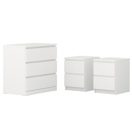 Комплект мебели для/спальни, 3 предм., белый IKEA MALM МАЛЬМ 994.883.13