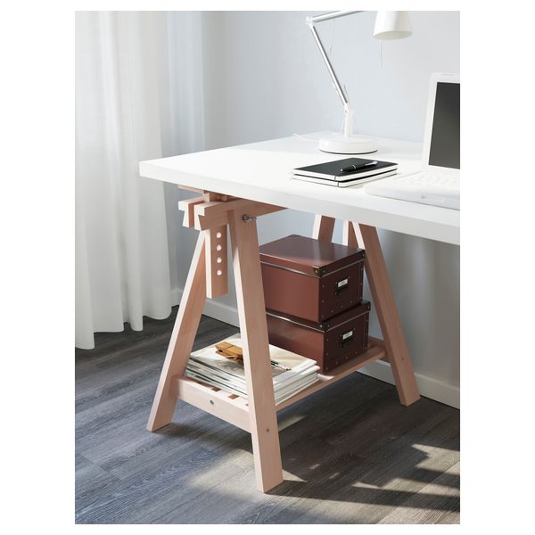 Стол ЛИННМОН / ФИНВАРД, белый, бук (150x75 см) - схема-чертеж с размерами