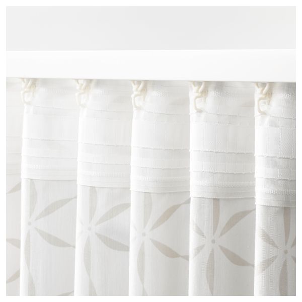 Гардины, 1 пара ФЬЕЛЛЬБИНКА, белый, светло-бежевый (145x300 см) - фото 4