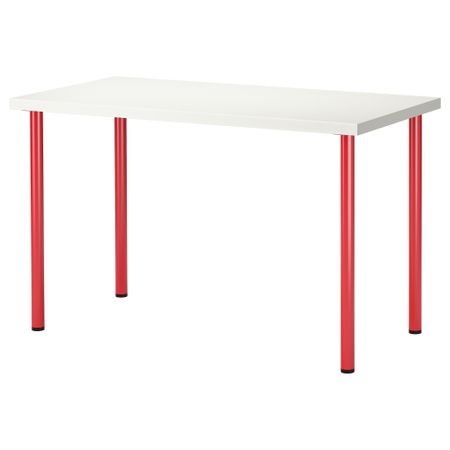 Стол ЛИННМОН / АДИЛЬС, белый, красный (120x60 см)