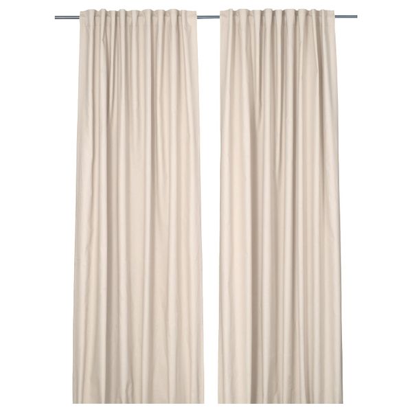 Гардины, 2 шт., естественный 145x300 см IKEA SYLVIANN СИЛЬВИАН 804.761.45 - фото 1