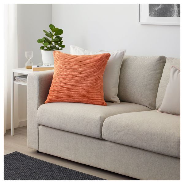 Чехол на подушку СЁТХОЛЬМЕН, д/дома/улицы, оранжевый (50x50 см) - схема-чертеж с размерами