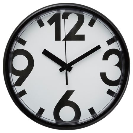 Настенные часы, белый, черный 23 см IKEA JYCKE ЮККЕ 802.984.69