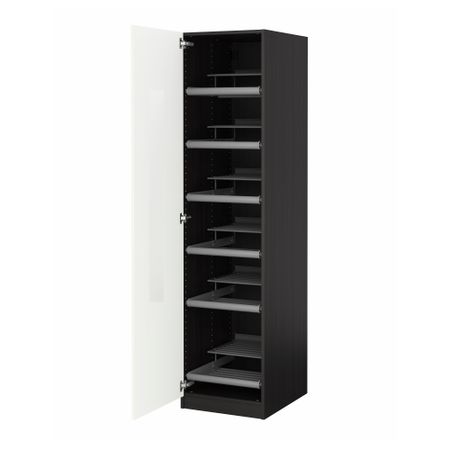 Гардероб ПАКС, черно-коричневый, Бальстад белый