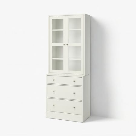 HAVSTA Комбинация для хранения с сткл двр - белый 81x47x212 см