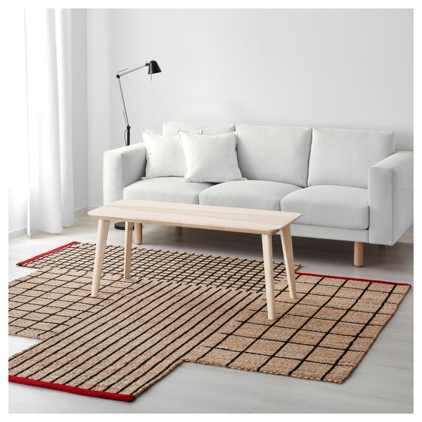 Ковер, безворсовый ТЕРНСЛЕВ, неокрашенный, черный (250x250 см) - фото 3