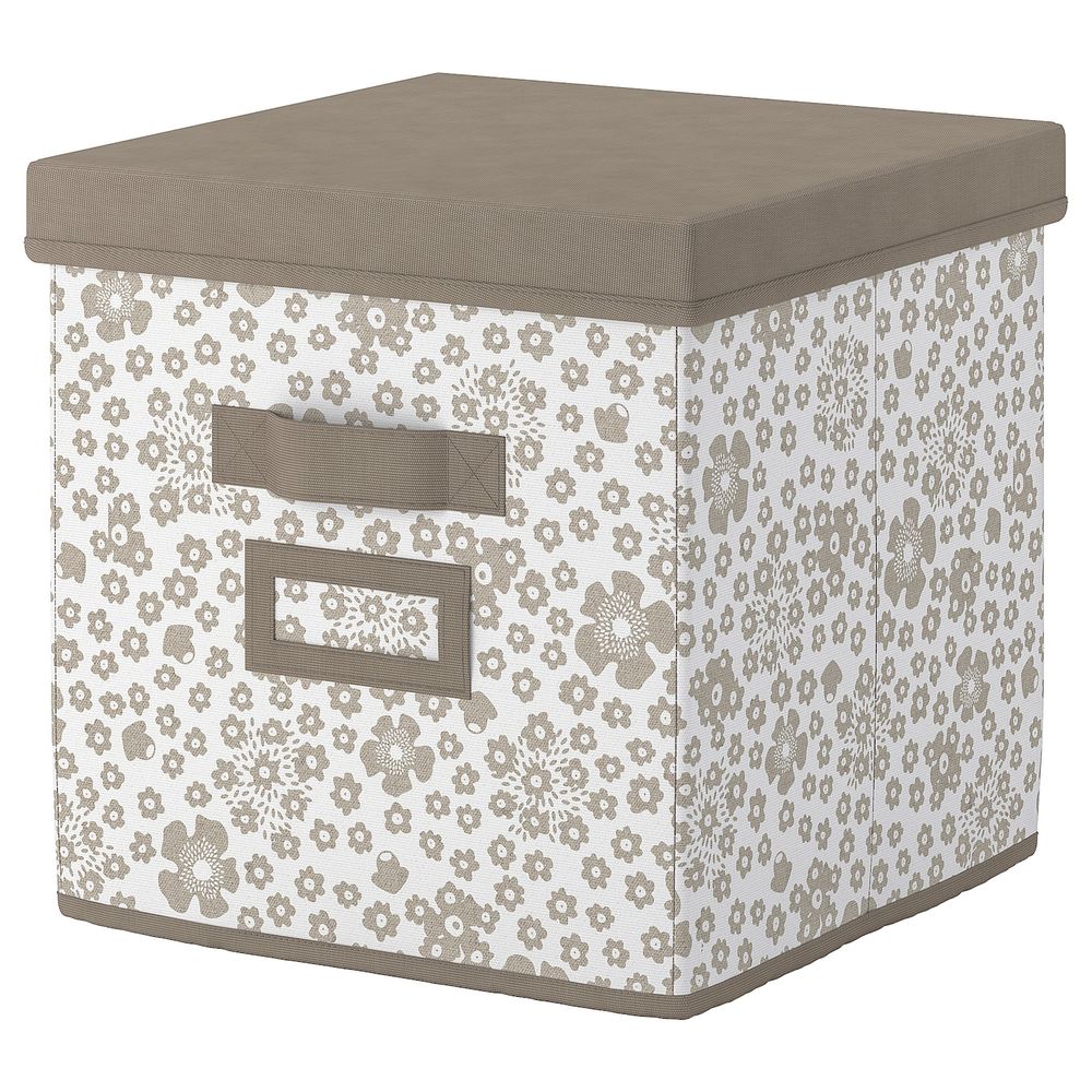 Коробка с крышкой, бежевый 30x30x30 см IKEA СТОРСТАББЕ 804.224.83 - фото 1
