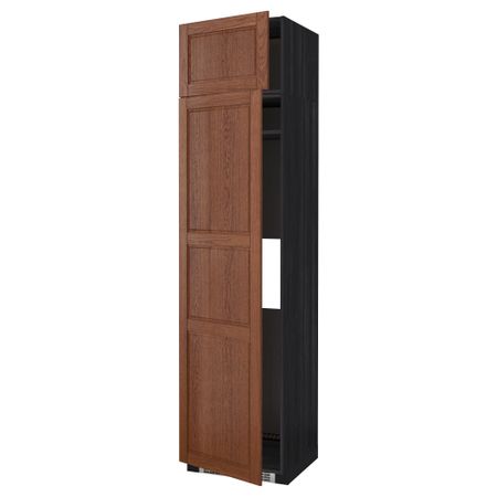 Высокий шкаф для холодильника или морозильник МЕТОД, черный, Филипстад коричневый