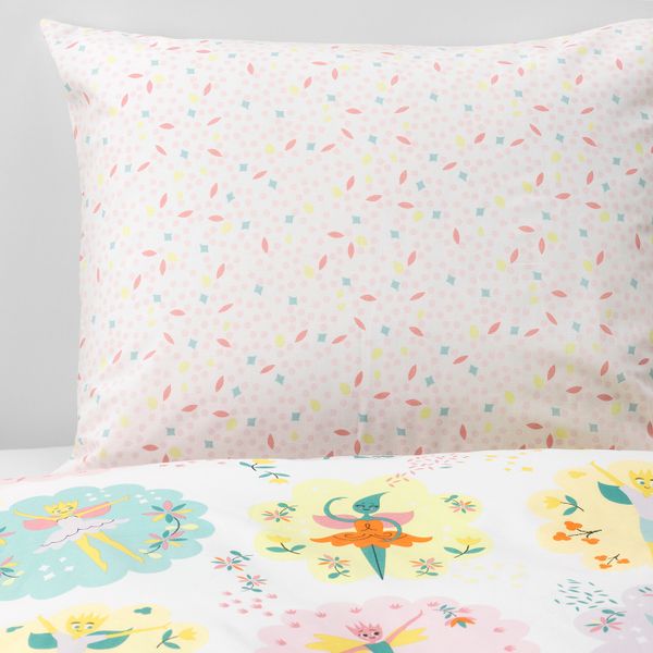Пододеяльник и 1 наволочка, фея, светло-розовый, 150x200/50x70 см IKEA ЛАТТО 703.509.19 - фото 2