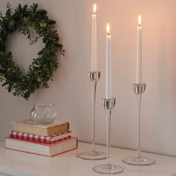 Неароматическая свеча, белый, 25 см IKEA ВИНТЕРФЕСТ 704.277.11 - схема-чертеж с размерами