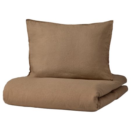 Пододеяльник и наволочка, 150x200, 50x60 см, темно-бежевый IKEA DYTÅG ДЮТОГ 305.188.88