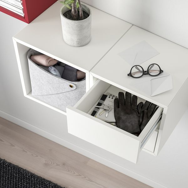 Комбинация для хранения, красный, белый 105x35x70 см IKEA ЭКЕТ 993.363.91 - фото 4