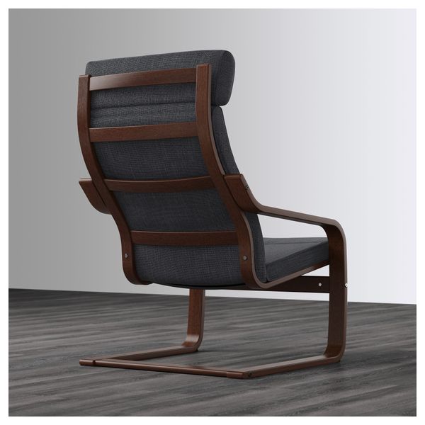 Кресло ПОЭНГ, коричневый, Хилларед антрацит - схема-чертеж с размерами