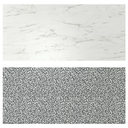 Настенная панель, двусторонний под белый мрамор/черный-белый мозаичный орнамент 119.6x55 см IKEA LYSEKIL ЛИЗЕКИЛЬ 004.644.34