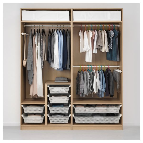 Гардероб ПАКС, под беленый дуб, Аули Ильсенг (200x66x236 см) - фото 4