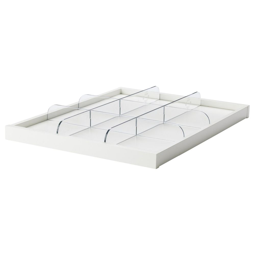 Выдвижная полка с разделителем, белый, прозрачный 50x58 см IKEA КОМПЛИМЕНТ 192.429.66 - фото 1