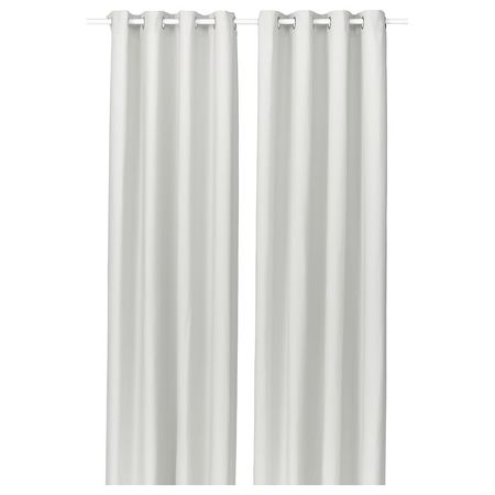 GINSTMOTT ГИНСТМОТТ Гардины, 2 шт. - белый/с петельками 145x300 см