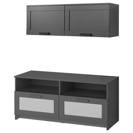 Шкаф для ТВ, комбинация, черный 120x41x190 см IKEA BRIMNES БРИМНЭС 693.968.38