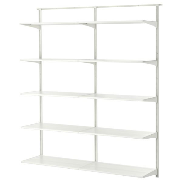 Настенная шина/полки АЛЬГОТ, металл белый (172x40x196 см) - схема-чертеж с размерами