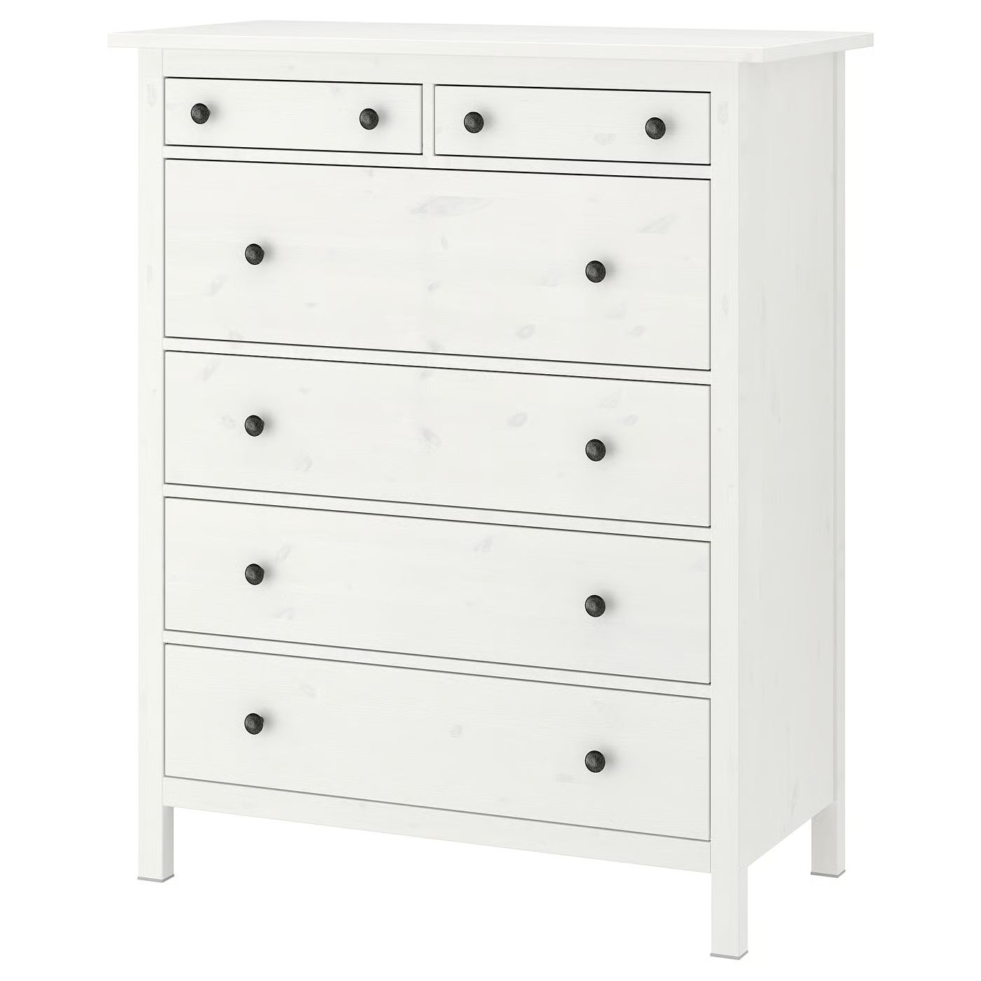HEMNES Комод с 6 ящиками – белая морилка 108×131 см
