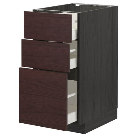 Напольный шкаф с 3 ящиками, 40x60 cm IKEA METOD МЕТОД, MAXIMERA МАКСИМЕРА 293.343.57