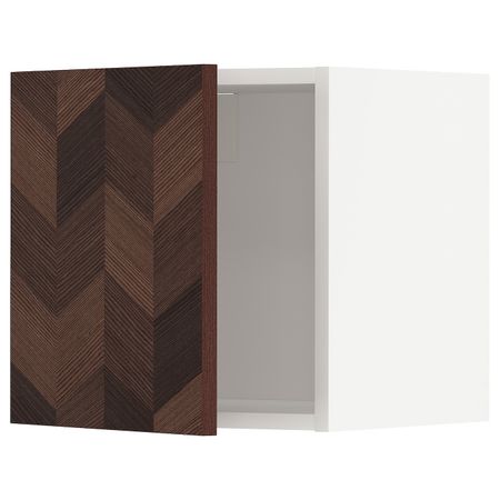 Навесной шкаф, белый Хасларп/коричневый с рисунком 40x40 см IKEA METOD МЕТОД 694.460.13
