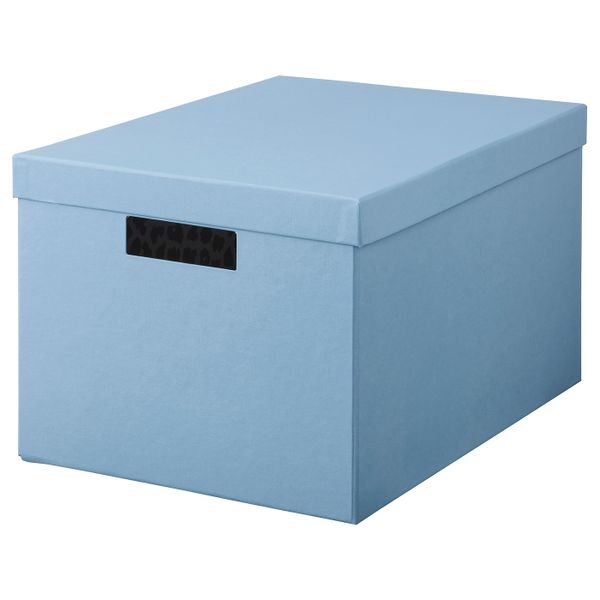 Коробка с крышкой, синий 25x35x20 см IKEA TJENA ТЬЕНА 804.953.61 - фото 2