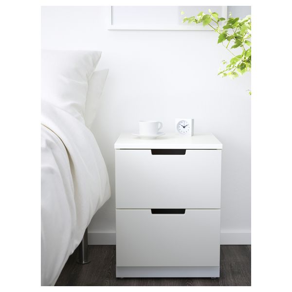 Комод с 2 ящиками НОРДЛИ, белый (40x52 см) - фото 2