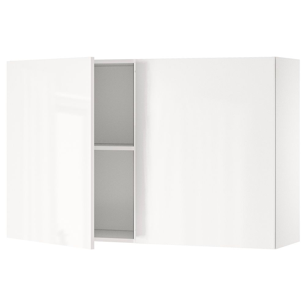 Навесной шкаф с дверями, глянцевый белый, 120x75 см IKEA KNOXHULT КНОКСХУЛЬТ 103.268.09 - фото 1