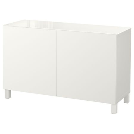 Комбинация для хранения с дверцами БЕСТО, белый, Лаппвикен белый (120x40x74 см)