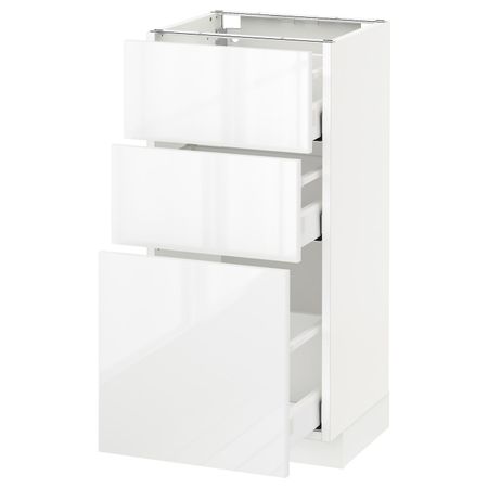 Напольный шкаф с 3 ящиками, белый/Рингульт белый 40x37 см IKEA METOD МЕТОД / MAXIMERA МАКСИМЕРА 692.361.47