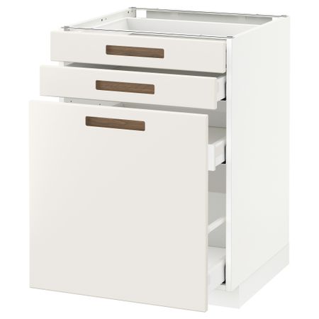 Напольный шкаф с выдвижными модулями, 2 фронтальные панели МЕТОД / МАКСИМЕРА, белый, Мэрста белый