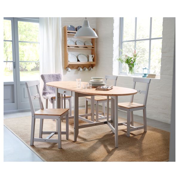 Стул ГЭМЛЕБИ, светлая морилка антик, серый - схема-чертеж с размерами