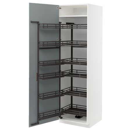Высокий шкаф с выдвижным модулем, 60x60x200 cm IKEA METOD МЕТОД 094.792.33