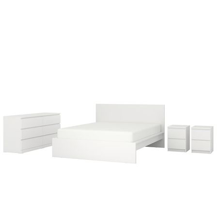 MALM Комплект мебели д/спальни, 4 предм. - белый 160x200 см