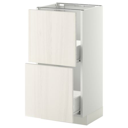 Напольный шкаф с 2 ящиками МЕТОД / ФОРВАРА, белый, Росдаль белый